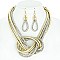 PASTEL RAINBOW GOLD STONE NECKLACE SET
