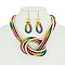 PASTEL RAINBOW GOLD STONE NECKLACE SET