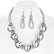 TWISTED CHUNKY BALL RHINESTONE NECKLACE AND EARRINGS SET