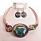LARGE ACRYLIC GEM WIRE NECKLACE SET SLNEY10896