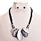 OVAL LAYERED METAL NECKLACE SET