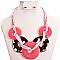 METAL ACRYLIC CIRCLE WOVEN NECKLACE