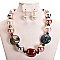 PEARL TUMBLE STONE NECKLACE SET