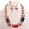 PEARL TUMBLE STONE NECKLACE SET