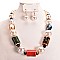 PEARL TUMBLE STONE NECKLACE SET