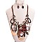 METAL OVAL ACRYLIC LAYERED NECKLACE