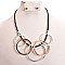 ABSTRACT GEO ART MIXED METAL NECKLACE SET