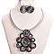 FLOWER BEADED DOT WIRE NECKLACE SET