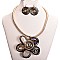 WIRE FLOWER MIXED MEDIA NECKLACE SET