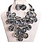 CLEAR BEADED STATEMENT NECKLACE SET