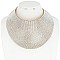 FASHION STATEMENT RHINESTONE BIB COLLAR NECKLACE EARRING SET