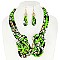 AFRICAN PRINT FABRIC BIB NECKLACE AND EARRINGS SET