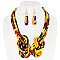 AFRICAN PRINT FABRIC BIB NECKLACE AND EARRINGS SET