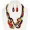 AFRICAN PRINT FABRIC BIB NECKLACE AND EARRINGS SET