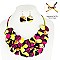AFRICAN PRINT FABRIC BUTTON NECKLACE AND EARRINGS SET