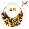 AFRICAN PRINT FABRIC BUTTON NECKLACE AND EARRINGS SET