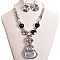 WIRE DANGLE PEARL BEADED NECKLACE SET