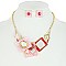 TRENDY MABLE PATTERN METAL STATEMENT NECKLACE AND EARRINGS SET