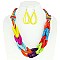 Glam Boho Style Seed Bead Necklace Earrings Set