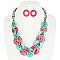 FASHION BOHO STYLE SEED BEAD NECKLACE EARRINGS SET