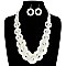 FASHION BOHO STYLE SEED BEAD NECKLACE EARRINGS SET