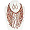 TRENDY BOHO STYLE SEED BEAD NECKLACE EARRINGS SET