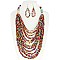 Stylish Fashion Seed Bead Necklace Earrings Set