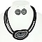 FASHIONABLE WIRE NECKLACE AND EARRINGS SET