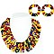 KENTE THEME TWIST FASHION NECKLACE AND EARRING SET