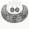 RHINESTONE BIB CHOKER STATEMENT NECKLACE SET