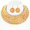 RHINESTONE BIB CHOKER STATEMENT NECKLACE SET