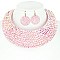 RHINESTONE BIB CHOKER STATEMENT NECKLACE SET