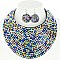 LARGE RHINESTONE BIB CHOKER STATEMENT NECKLACE SET