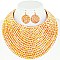 LARGE RHINESTONE BIB CHOKER STATEMENT NECKLACE SET