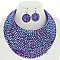 LARGE RHINESTONE BIB CHOKER STATEMENT NECKLACE SET