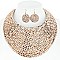 LARGE RHINESTONE BIB CHOKER STATEMENT NECKLACE SET