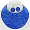 LARGE RHINESTONE BIB CHOKER STATEMENT NECKLACE SET