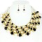 STYLISH PEARL AND BEAD BIB NECKLACE AND EARRINGS SET