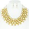 STYLISH PEARL AND BEAD BIB NECKLACE AND EARRINGS SET