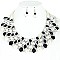 STYLISH PEARL AND BEAD BIB NECKLACE AND EARRINGS SET