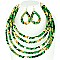 KENTE THEME FIVE STRANDS FASHION NECKLACE AND EARRING SET