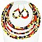 KENTE THEME FIVE STRANDS FASHION NECKLACE AND EARRING SET