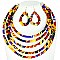 KENTE THEME FIVE STRANDS FASHION NECKLACE AND EARRING SET