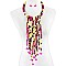 KENTE FABRIC FRINGE BIB FASHION NECKLACE AND EARRING SET