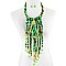 KENTE FABRIC FRINGE BIB FASHION NECKLACE AND EARRING SET