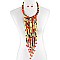 KENTE FABRIC FRINGE BIB FASHION NECKLACE AND EARRING SET