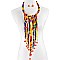 KENTE FABRIC FRINGE BIB FASHION NECKLACE AND EARRING SET