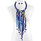 KENTE FABRIC FRINGE BIB FASHION NECKLACE AND EARRING SET