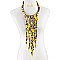 KENTE FABRIC FRINGE BIB FASHION NECKLACE AND EARRING SET