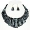 ELEGANT MARBLE BIB STATEMENT NECKLACE AND EARRINGS SET